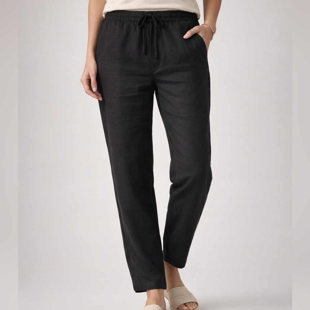 Cubavera Black Linen Blend Pants EUC SZ L